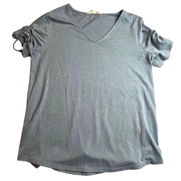 Pink Republic Shirt Womens Medium Blue Casual Comfy Short Sleeve Pullover Soft - Picture 1 of 7